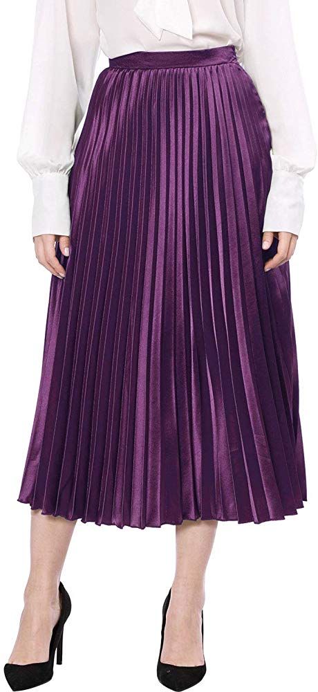 Purple Pleated Skirt, Metallic Midi Skirt, Accordion Skirt, Metallic Pleated Skirt, Pleated Long Skirt, Party Skirt, Beautiful Skirts, Skirts Online, Dressy Outfits