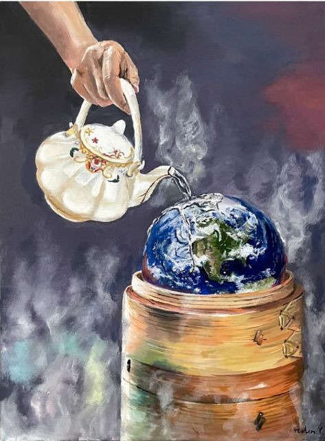 Humans And The Environment Art, Change In Art, Changing World Art, Change Images Pictures, Gcse Our World Art, Climate Action Painting, The Impact Of Globalization On World Economy Painting, Gcse Art Changes Theme, Environmental Sustainability Art