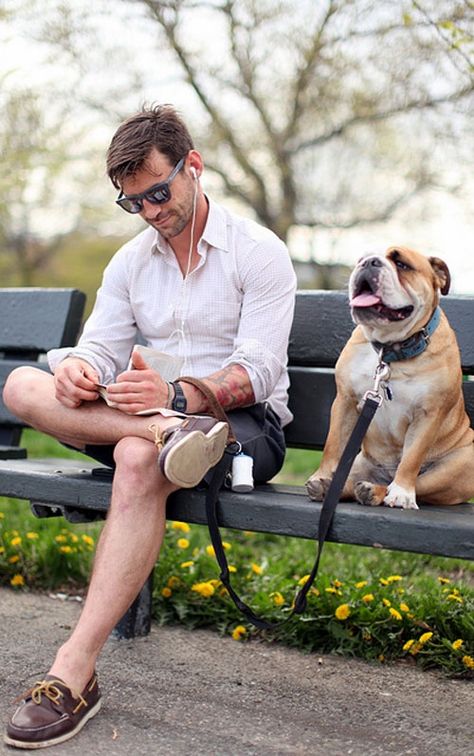 hot guys who read: John Hamm John Hamm, Jon Hamm, Men With Street Style, Man And Dog, The Perfect Guy, 인물 사진, Love Pictures, English Bulldog, Mans Best Friend