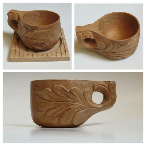 Kuksa Cup, Wooden Cups, Wood Cup, Wood Relief, Projek Kayu, Wood Spoon Carving, Wood Carving For Beginners, Wooden Cup, Carved Spoons