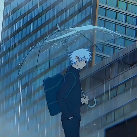 Gojo With Umbrella, Satosugu Aesthetic, Aesthetic Gojo, Gojo Satoru Aesthetic Icon, Aesthetic Gojo Icon, Gojo Satoru Blue Wallpaper, Gojo Satoru Blue Aesthetic, 18th Century Landscape, Atack Ao Titan