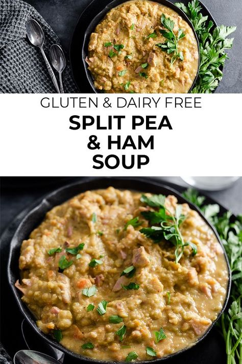 Split Pea Ham Soup, Split Pea And Ham Soup, Ham Leftovers, Gluten Free Ham, Ham Soup Recipes, Paleo Soups, Split Pea Soup Recipe, Pea And Ham Soup, Paleo Soup