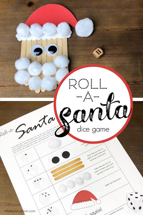 There's nothing like a festive, dice throwing, silly-face Santa game to create happy memories of love, laughter and time spent together this holiday season! Christmas Games Ideas, Christmas Crafts Diy Kids, Santa Games, Roll A Dice, Christmas Crafts Diy Gifts, Christmas Gift Games, Christmas Crafts Diy Projects, Winter Holiday Crafts, Diy Christmas Ornament