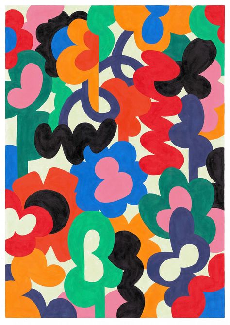 Collaborative Mural, Camberwell College Of Arts, Flying Monsters, Jungle Flowers, Acrylic Painting On Paper, School Inspiration, New Artists, College Art, Abstract Shapes