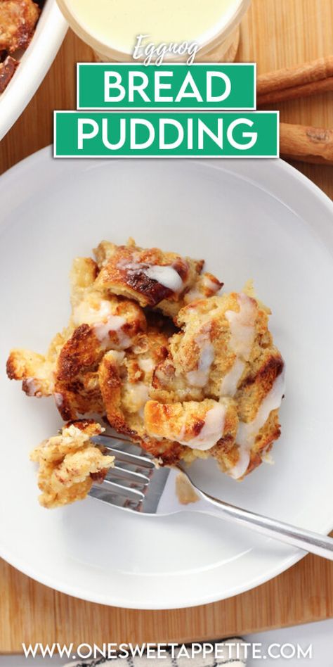 Say hello to your new holiday favorite: Eggnog Bread Pudding! This recipe is all about giving a second life to those day old cinnamon rolls, infusing them with the creamy, spiced goodness of eggnog. It's a cozy, festive dish that's perfect for chilly evenings and holiday gatherings! Eggnog Desserts Easy, Crockpot Bread Pudding, Slow Cooker Bread Pudding, Crockpot Bread, Eggnog Bread Pudding, Traditional Bread Pudding, Eggnog Bread, Eggnog Dessert, Crock Pot Bread