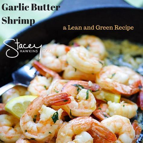 Juicy fresh shrimp with garlic, lemon and a hint of buttery goodness make this recipe (also an Optavia recipe *) one you'll come back to again and again. Lean Protein Meals, Lean And Green, Garlic Butter Shrimp, Healthy Shrimp, Lean Meals, Lean And Green Meals, Butter Shrimp, Dandelion Recipes, Greens Recipe