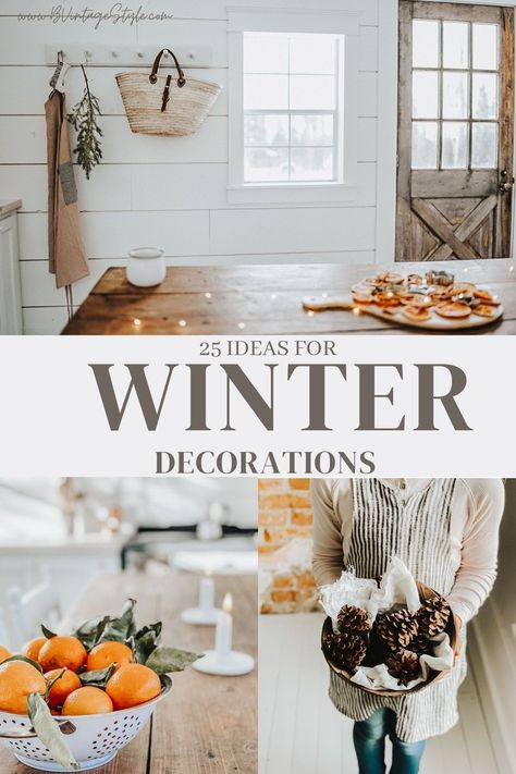 Winter Decor Post Christmas, Winter Decorations Aesthetic, Organic Modern Winter Decor, Kitchen Table Winter Decor, Winter Decor Home, Decor For January Home, January Kitchen Decor, Winter Decorations Not Christmas, Winter Minimalist Decor