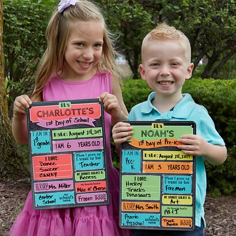 Personalized First Day Of School Dry Erase Sign Babysitting Activities, Personalization Mall, Kindergarten Graduation, Fun Signs, School Memories, 1st Day Of School, School Signs, End Of School, School Time