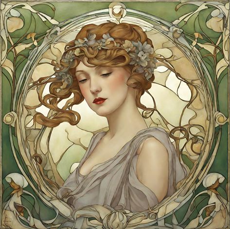 Solstice Art, Illustration Art Nouveau, Helen Of Troy, Affiches D'art Déco, Alphonse Mucha Art, L'art Du Portrait, Mucha Art, Art Nouveau Illustration, Portrait Vintage