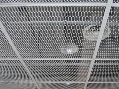 Expanded Metal Ceiling, Office Ceiling, Steel Ceiling, Warehouse Design, Metal Grid, Ceiling System, Expanded Metal, Ceiling Light Design, Hunter Douglas