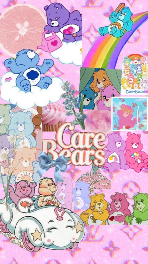 Wallpapers Care Bears, Care Bears Phone Wallpaper, Wallpaper Backgrounds Care Bears, Vintage Care Bears Aesthetic Wallpaper, Care Bears Vintage Poster, 1980s Cartoons, 2000s Care Bears, 80s Wallpaper, Care Bears Plush