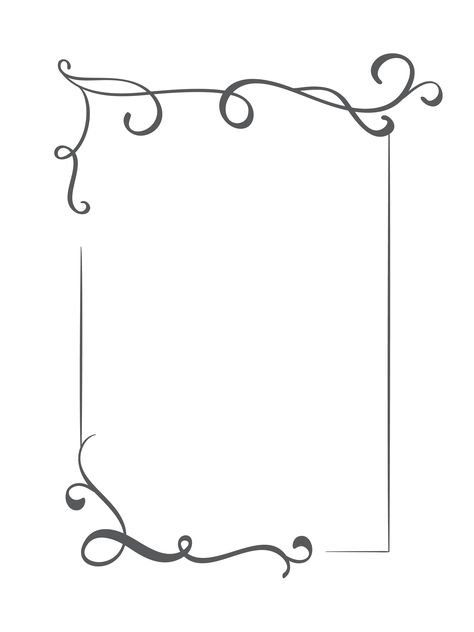 Download Vintage decorative hand drawn frame and borders. Design illustration for book, greeting card, wedding, print Vector Art. Choose from over a million free vectors, clipart graphics, vector art images, design templates, and illustrations created by artists worldwide! Poster Borders Ideas, Best Boarder Designs For Project, Nice Border Designs For Project, Nice Borders Design On Paper, Artistic Borders Design, Card Border Ideas, Letter Design Ideas Cards Vintage, Design For Letter Card, Margin Designs For Project Aesthetic