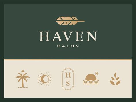 Haven Salon by Josh Warren on Dribbble Haven Logo, Writer Logo, Branding Images, Freelance Work, Salon Design, Gold Logo, Brand Designer, Graphic Design Logo, Creative Director