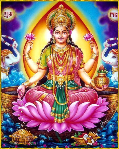 LAKSHMI DEVI Laxmi Mata Painting, Hindu Photo, Mata Painting, Godess Laxmi, Vishnu Art, Lakshmi Maa, Laxmi Maa, Laxmi Mata, Devi Lakshmi