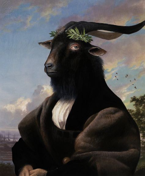 Black Goat seems perfect for the equinox....it's the first day of Fall. The Moonisgetting full..., when I did this little Gouache painting we'd been looking at Goya's Dark mural paintings..."The Great He-goat" #dark #goat #black #strangedreams #surrealism #equinox #painting #blackgoat #he-goat Goat Face, Goat Paintings, Black Phillip, Black Goat, Goat Art, Arte Grunge, Occult Art, Weird Dreams, Retro Wall Art