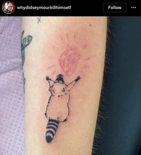 Raccoon Tattoo, Funky Tattoos, Cute Tiny Tattoos, Matching Tattoo, Dream Tattoos, Skull Tattoos, Dope Tattoos, Little Tattoos, Small Tattoo