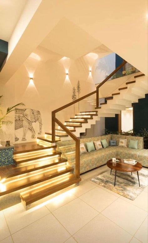 Staircase Room Design, Duplex House Interior Design Modern, Duplex Stairs Design, Duplex House Staircase Designs, Duplex Staircase Design Modern, Home Stairs Design Interiors, Staircase Design Modern Stair Walls, Duplex Staircase Design, House Hall Design