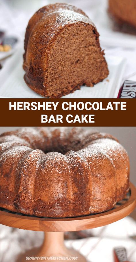 Hershey Bar Cake - Granny's in the Kitchen Hershey Bar Cake, Hershey Bar Cakes, Hershey Cake, Chocolate Bar Cakes, Bakers Delight, Candy Bar Cake, Pecan Pie Easy, Bar Cake, Pie Easy