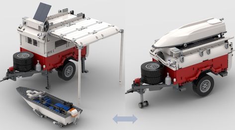 The original inspiration for the camper trailer was a Lego model of a Toyota FJ40 which is a vehicle I actually owned years ago and did a lot of ... Lego Trailer, Lego Camper, 4x4 Adventure, Fat Tire Bicycle, Lego Challenge, Lego Truck, Toyota Fj40, Truck Campers, 4x4 Truck