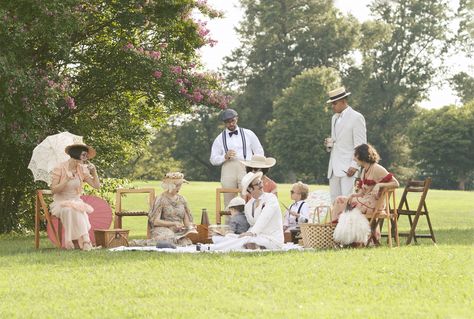 A group shot of the Art Deco Lawn party!  Photo by: @machinedance Clothing/Accessories:Bygones Vintage 1930s Garden Party, Croquet Garden Party, 1950s Garden Party, Victorian Garden Party, Bachelorette Inspiration, Swan Birthday, Art Deco Garden, Lawn Party, High Tea Party