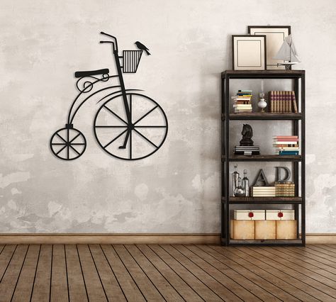 PRICES MAY VARY. Title: Bicycle Metal Wall Art, Bicycle Wall Decor, Cycling Wall Decor for for Home Decor, Room Decor, Living room, Kitchen, Bedroom, Boho Wall Decor, Housewarming Gift, Bicycle Lover Gift (23.6" x 21.6" / 60 x 55 cm). Product Type: Categories > Home Décor Products > Home Décor Accents > Sculptures > Wall Sculptures Bicycle Wall Decor, Bicycle Decor, Room Decor Living Room, Stylish Wall Art, Bedroom Boho, Wall Decor Set, Boho Wall Decor, Decor Living Room, Flower Wall Art