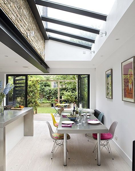 Conservatory Kitchen Ideas, Victorian House Colors, Conservatory Kitchen, Minimalist Dekor, Kitchen Diner Extension, Side Extension, Kentish Town, Room Extensions, Nice House