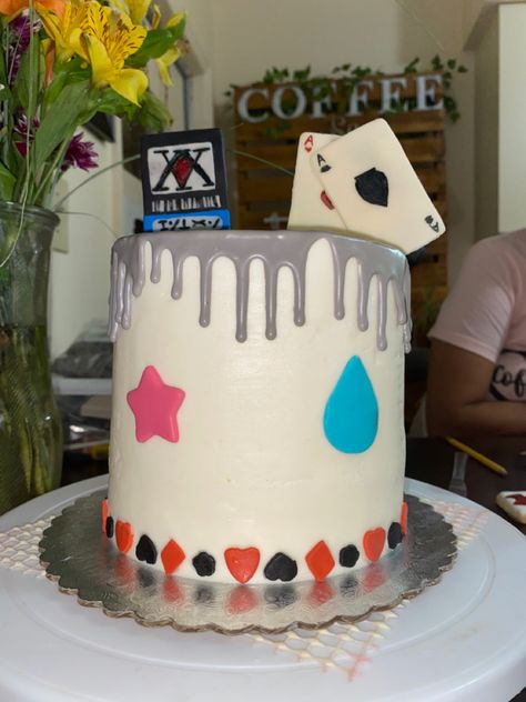 Hunter X Hunter Cake Ideas, Bleach Anime Cake Ideas, Hisoka Birthday, Birthday Cake Anime Aesthetic, Cake Anime, Anime Cake Ideas, Anime Birthday Cake, Anime Birthday Cake Ideas, Anime Birthday Cake Ideas Demon Slayer