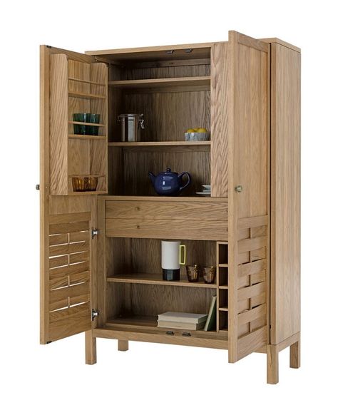 Best larder cupboards – top freestanding pantry storage for the ultimate in kitchen organization Contempory Kitchen, Stacked Shelves, Free Standing Pantry, Freestanding Pantry, Standing Pantry, Free Standing Kitchen Pantry, Kitchen Cabinet Plans, Cleaning Cupboard, Kitchen Larder