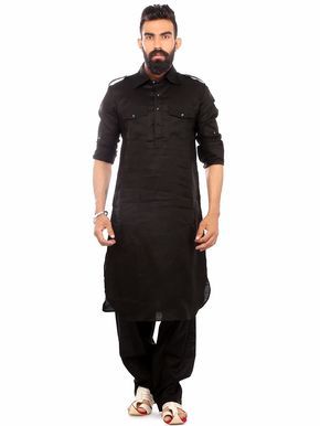 Pathani For Men, Pathani Suit, Kurta Pajama For Men, Pajama For Men, Kurta Pajama Men, Mens Casual Suits, Indian Groom Wear, Gents Kurta Design, Black Suit Men