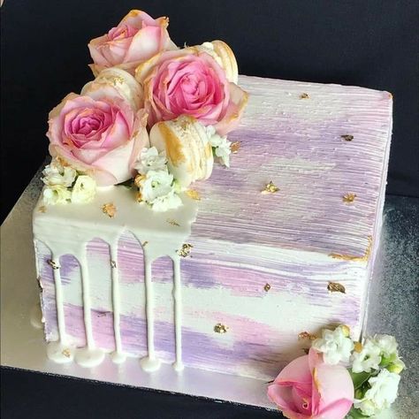 Birthday Sheet Cakes For Women Elegant, Square Cake Designs Birthday Women, Square Birthday Cakes For Women, Square Cake Design Birthdays, Square Birthday Cake Ideas, Elegant Sheet Cake Designs, 50th Birthday Cake For Women, Square Birthday Cake, Birthday Cake For Women Simple