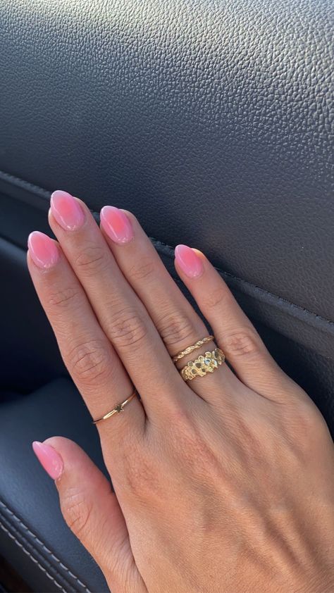 Nails Summer Basic, Nail Ideas Aura, Aura Nails With French Tips, Pink Aura Nails Almond, Aura Nail Designs Almond, Aura French Tip Nails, Almond Aura Nails, Basic Nail Ideas, Ora Nails