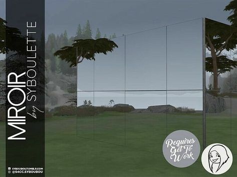 Wow! Check out this Miroir SET By Syboubou Sims 4 CC! TSR – Build / Walls / Floors, Objects: Miroir Set by Syboubou. This is a set to make a mirror house ! It includes full width/full height one way window to make disappear your home in the nature and give a very modern architectural and edgy look to your build. #sims #sims4 #sims4cc #gaming Sims 4 Cc Mirror Wall, Sims 4 Wall Mirror, Sims 4 Mirror Cc, Sims 4 Cc Tsr, One Way Window, Make A Mirror, Sim4 Cc, Fake Walls, Full Wall Mirror