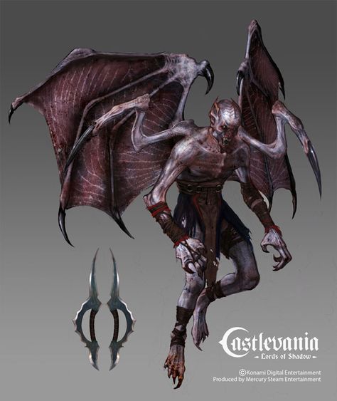 Castlevania Concept Art by Diego Gisbert Llorens Dessin Game Of Thrones, Lord Of Shadows, Fantasy Demon, Concept Art World, Vampire Art, 다크 판타지, Fantasy Monster, Creature Concept Art, Monster Design