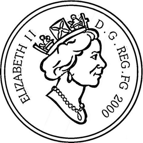 Queen-Elizabeth-II-coin-coloring-page Queen Elizabeth Ii Coin, Flag Of Scotland, Poppy Craft, White Background Wallpaper, Birthday Coloring Pages, Bunny Coloring Pages, Drawing Sheet, Platinum Jubilee, Drawing Activities