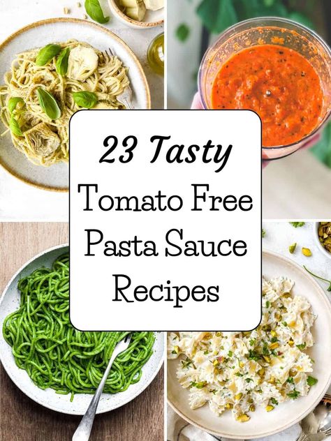 Tomato Free Dinner Recipes, Tomato Less Pasta Sauce, Dairy Free Tomato Free Recipes, Gluten Free Sauces Recipes, Dairy And Tomato Free Pasta Sauce, Tomato Free Lasagna Recipe, Gluten Free Sauces For Pasta, Pasta With No Red Sauce, Meals Without Tomatoes