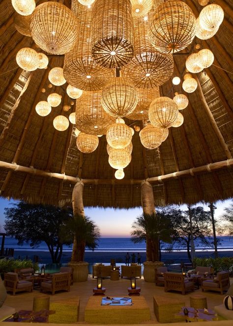 Spectacular hotel lobbies around the world - CNN.com Rattan Lampe, Greige Design, Bamboo Architecture, Lights Hanging, Resort Design, Bamboo Pendant Light, Design Hotel, Hotel Interior, Chandelier Design