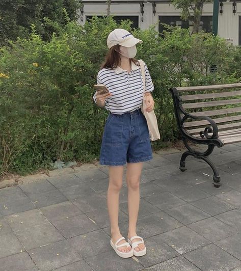 Summer Korean Outfits, Japan Outfits, Korean Summer Outfits, Outfit Korean Style, Simple Style Outfits, Dresses For Summer, Cute Outfit Ideas, Korean Fashion Summer, Japan Outfit