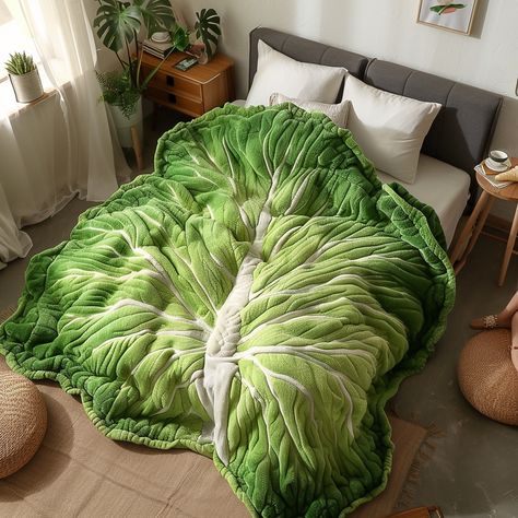 Introducing the Lettuce Leaf Blanket, a unique and whimsical addition to your home decor. This cozy blanket is designed to resemble a lush, vibrant lettuce leaf, with intricate detailing that mimics the natural curves and texture of real foliage. Made from ultra-soft, high-quality materials, the Lettuce Leaf Blanket provides warmth and comfort while adding a playful touch to any room. Perfect for garden enthusiasts, vegetable lovers, or anyone who appreciates quirky, nature-inspired design, t... Lettuce Blanket, Leaf Blanket, Diy Leaves, Pinterest Contest, Lettuce Leaves, Nature Inspired Design, Natural Curves, Cozy Blankets, The Natural