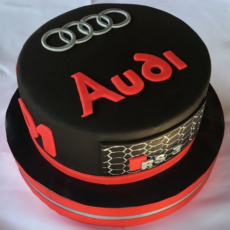 Audi birthday cake Mechanic Cake, Bmw Cake, Cars Birthday Cake, Rock Cake, Novelty Birthday Cakes, Black Cake, Homemade Birthday Cakes, Birthday Cakes For Men, Birthday Cake Recipe