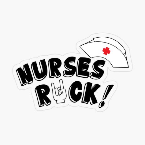 nurses rock sticker!!! Order now https://www.redbubble.com/i/sticker/Nurses-Rock-Awesome-Design-by-perfectstudio/47514384.O9UDB?asc=u Nurse Friends, Nurse Appreciation Week, Nurse Rock, Plastic Stickers, Nurse Appreciation, Personalized Water Bottles, Design Sticker, Rock Design, Rock Painting