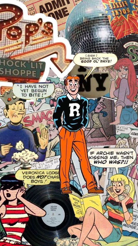 #riverdale #archiecomics #comicart #vintage #aesthetics #moodboard #collage #comicbook Riverdale Comics, Aesthetics Moodboard, Archie Comics Riverdale, Moodboard Collage, Veronica Lodge, Vintage Aesthetics, Girl Thinking, Archie Comics, Vintage Aesthetic