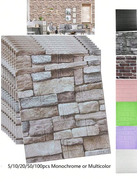 10/20/50/100pcs 3D Wall Panels Peel And Stick 3D Brick Wallpaper Peel For Classroom Decorate, Stick Faux Stone Wall Panel Foam Brick Self-Adhesive Wallpaper,Schlool SuppliesI discovered amazing products on SHEIN.com, come check them out! Wallpaper For Classroom, Brick Peel And Stick Wallpaper, Faux Stone Wall Panels, 3d Brick Wallpaper, Faux Stone Walls, Stone Wall Panels, Diy Barbie Furniture, Brick Wallpaper, Brick Patterns