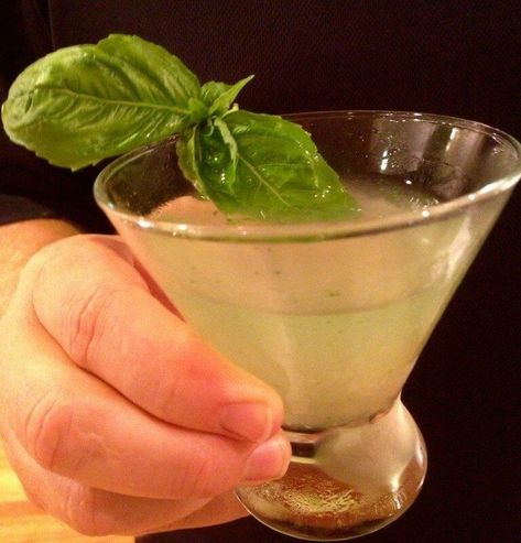 Fresh Basil Martini Basil Martini, Best Martini Recipes, Dried Basil Leaves, Martini Ingredients, Perfect Martini, Low Carb Cocktails, Vodka Lime, Basil Recipes, Cocktail And Mocktail