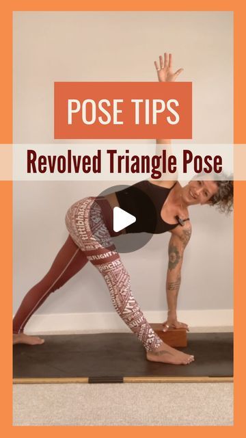 Yoga Daily Practice on Instagram: "Reel By @yogiflightschool ✨ 📐 My friends who struggle with tight hamstrings in Revolved Triangle Pose, this one’s for you! Here are some awesome tips to help you get the most out of this pose! ⬜ Grab a block! Adding a block allows the floor to rise up to meet you, which in turn can take a lot of pressure out of your hamstrings 🚊 Feet on TRAIN TRACKS, not tight ropes. Separate your feet wider than your hips to give yourself a steadier base to work with ↪️ Be MINDFUL about how you set yourself up. Revolved triangle pose is a twist, think about rotation from your ribs ⚓ Use your back heel and supporting hand as anchors to push down into your mat and create length through your spine 👇Give this a try and let me know how it goes! #yogateacher #yfs #y Revolved Triangle Pose, Yoga Daily, Triangle Pose, Tight Hamstrings, Instagram Reel, Daily Practices, Train Tracks, Yoga Teacher, Anchors