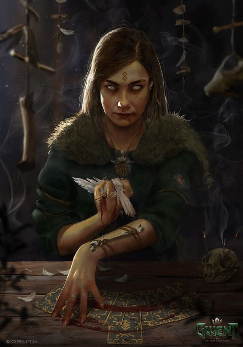 ArtStation - Fortune Teller, Aleksandra Wojtas Fantasy Witch, Fantasy Magic, Fortune Teller, Arte Fantasy, Fantasy Rpg, Fantasy Inspiration, Cthulhu, Dnd Characters, Character Portraits