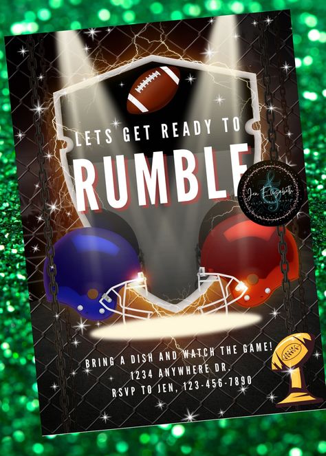 Excited to share this item from my #etsy shop: Superbowl/Football Party Invitation Template Football Party Invitations, Football Birthday Invitations, Football College, Football Birthday, Glitter Letters, Football Football, High School Football, Football Party, School Football