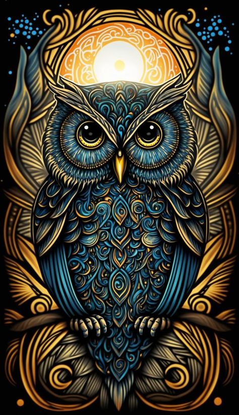 Owl Gifs, Native Artwork, Nocturnal Birds, Owl Artwork, Owl Wallpaper, Whimsical Owl, Witchy Wallpaper, 4 Elements, Cute Panda Wallpaper