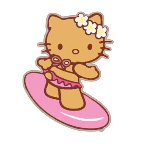 Hawaiian Hello Kitty, Surfing, Hello Kitty, Blonde, Kitty, Hair