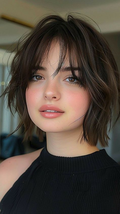 Short Womens Haircuts For Round Faces, Big Round Face Hairstyles, Unique Short Haircut For Women, Short Haircut With Bangs For Round Faces, Cute Haircut For Round Faces, Short Elegant Haircut, Short Haircut Thick Hair Round Face, Short Hairstyle For Thin Hair Woman, Short Hair Chubby Girl