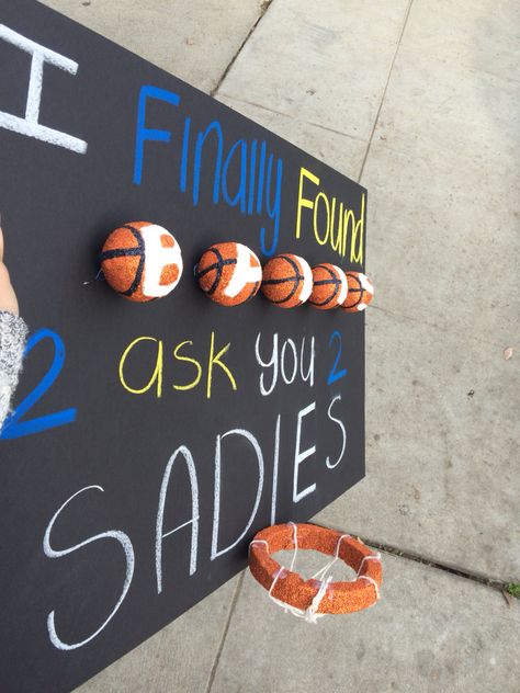 Sadie Hawkins poster idea Asking Someone To Sadies, Sadie Hawkins Dance Posters, Basketball Sadies Poster, Sadies Sign Ideas, Sadie Hawkins Proposals Basketball, Sadie’s Hawkins Posters, Winter Formal Proposal Basketball, Sadie Hawkins Poster Ideas, Basketball Sadies Proposals